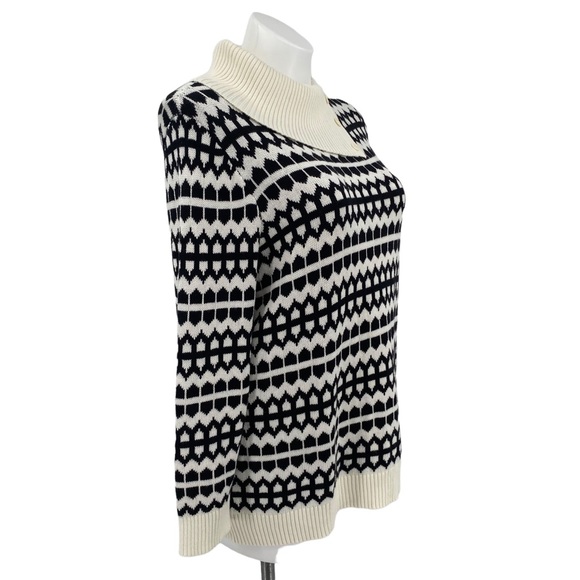 Talbots Black Cream Button Mock Turtleneck Sweater 1X - Picture 4 of 11